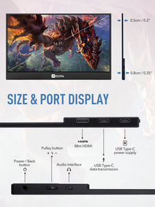 Pantalla IPS de 16,1 pulgadas ultradelgada más ligera 1080P Full HD Type-<span class=keywords><strong>c</strong></span> Monitor de juegos portátil con altavoz dual para <span class=keywords><strong>tel</strong></span>é - Product Image 2