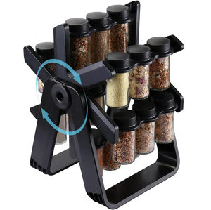 Support à Épices Rotatif Multifonctionnel en Gros, Offre Spéciale, avec 18 Bocaux en Verre – Organisateur de Bouteilles Tournant – Ensemble d'Organisation d'Assaisonnements - Product Image 2