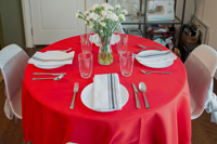 Nappe ronde blanche de 120 pouces en polyester 100 % tissée sur mesure pour la maison, les banquets, les mariages, les événements en plein air