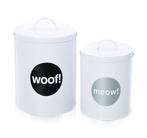 Atacado Luxo Metal Cat <span class=keywords><strong>Dog</strong></span> Pet Treat Recipiente De Armazenamento De Alimentos com <span class=keywords><strong>Cute</strong></span> Water Bowl Scoop - Product Image 4