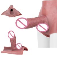 Pantalones de cuero con cinturón estilo tanga, dildo para diversión lésbica, ropa interior femenina con hueco para pene, 410g