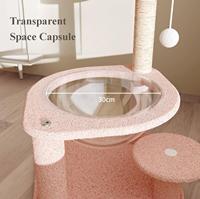 Arbre à chat moderne en sisal avec design capsule spatiale, petite taille, écologique et antidérapant