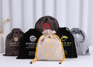 Sac à cordon personnalisé en velours avec broderie de logo, grand format, pour promotion, linge, perruques, sèche-cheveux, chaussures, vin, sac écologique à cordon. - Product Image 6