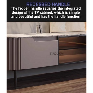 Light Luxury Cream Style Modern Simple Size Round Home Living Room Rock Panel <strong>Coffee</strong> <strong>Table</strong> Combination TV Cabinet - Product Image 5