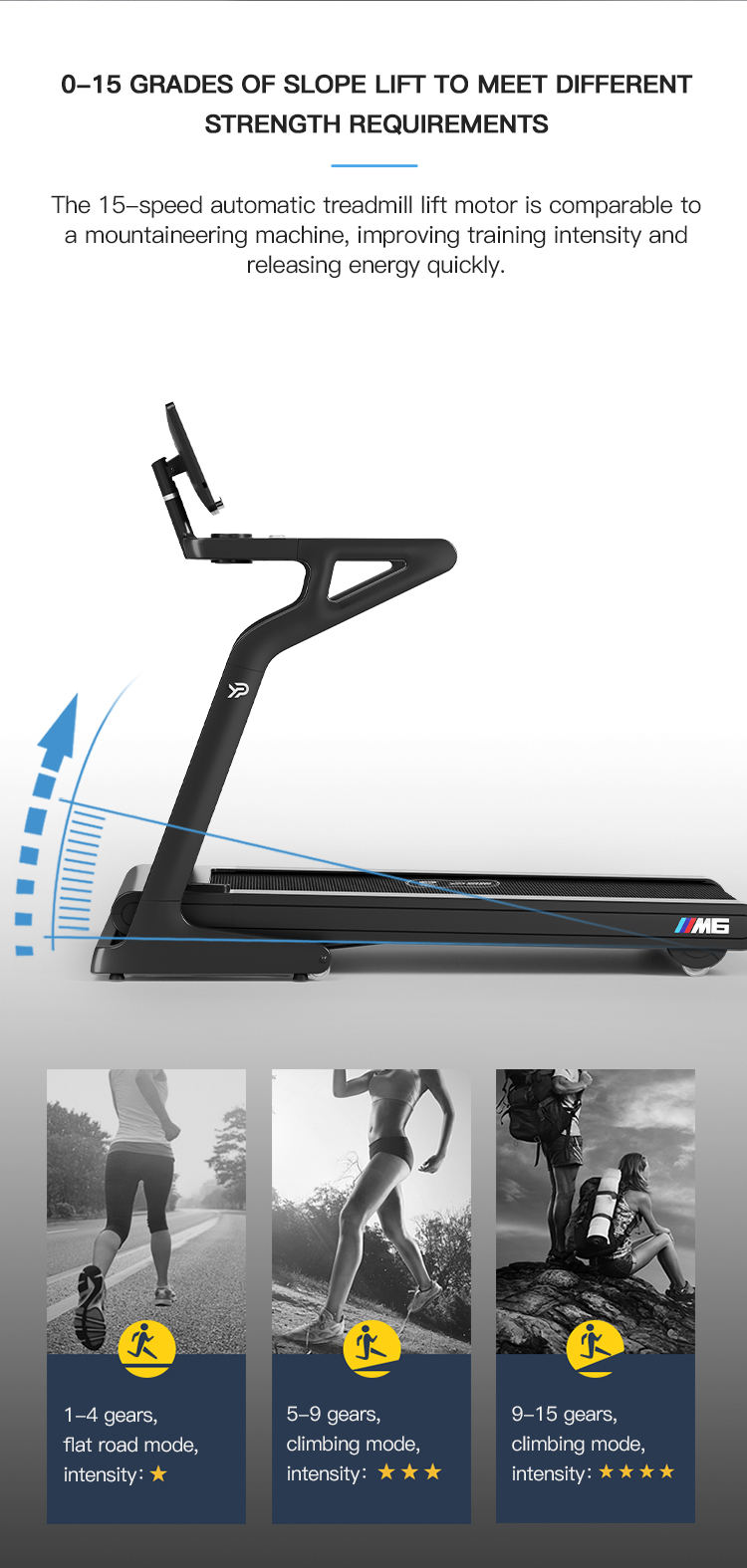 YPOO factory wholesale price new model M6 home use electric treadmill gym fitness equipment