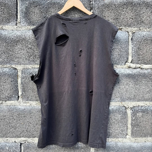 Camisetas sin Mangas con Logotipo Personalizado en Impresión DTG para Hombre, Cuello Redondo, Algodón Lavado, Estilo Desgastado - Product Image 3