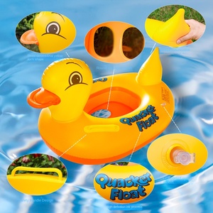 Fabricantes Stock de pato amarillo inflable PVC niños pato inflable barco al por mayor bebé natación anillo para piscina de agua - Product Image 3