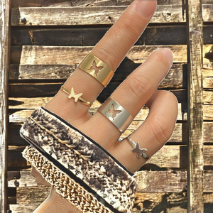 Anelli di fidanzamento vintage classici western in lega, alla moda, minimalisti, con apertura a cuore a forma di aeroplano, per donna - Product Image 4