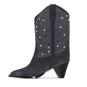 <span class=keywords><strong>Bottes</strong></span> de cow-boy pour femmes sur mesure, grande taille, en cuir suédé, <span class=keywords><strong>mi</strong></span>-<span class=keywords><strong>mollet</strong></span>, style western, hiver, automne, <span class=keywords><strong>bottes</strong></span> tendance augmentant la taille - Product Image 4