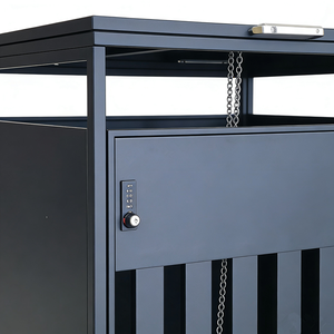 डबल व्हीली अपशिष्ट बिन घर बड़ी क्षमता वाले बगीचे के कचरा बिन बॉक्स गार्डन कचरा गैल्वेनाइज्ड स्टील व्हीई बिन भंडारण कर सकते हैं - Product Image 6