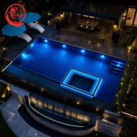 Longxuan Langer Rechteckiger Blau Beschichteter FRP GRP Versenkter Unterirdischer Eingelassener Fiberglas-Keller-Swimmingpool