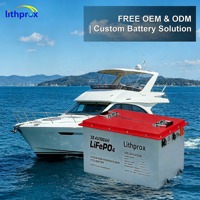Batterie à décharge profonde haute performance 38,4V 100AH Grade A LiFePO4 Marine RS485 Smart BMS M8 Terminal 6000 Cycles CE RoHS IP67 OEM ODM
