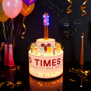 <b>LED</b> Cake-Shaped Shot Glass Holder, 12/24-Hole Luminous Cocktail Cup Display for Nightclub & <b>Bar</b> - Product Image 2