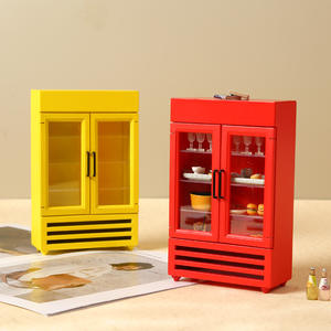 Miniatura de doble puerta refrigerador congelador modelo 1:12 escala OB11 casa de muñecas Playhouse accesorio para decoración DIY Mini colección de Juguetes - Product Image 3