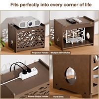 Boîte de rangement en bois multi-niveaux pour routeur, étagère de bureau pour décodeur, organisateur de câbles optiques pour salon/bureau