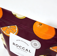 Aanpasbare, hersluitbare ROCCAL fruitprint staande pouch, food-grade, BPA-vrij, schokbestendig verpakkingsmateriaal voor noedels, ISO9001 gecertificeerd.