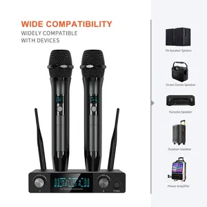 Higher Sensitivity BKW-12 Professional Church Cordless Dual Handheld UHF Wireless Microphone With Receiver