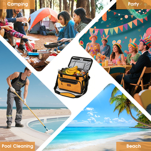 حقيبة تبريد قابلة للطي معزولة مع شعار مخصص، سعة 30 علبة، تصميم مانع للتسرب، تخزين محمول للتخييم والسفر - Product Image 3