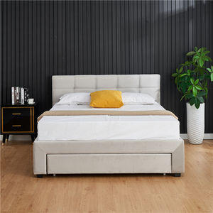 Ultima bellezza stile moderno su misura di colore facile da montare <span class=keywords><strong>singolo</strong></span> doppio formato grigio luce <span class=keywords><strong>velluto</strong></span> cassetto <span class=keywords><strong>letto</strong></span> di stoccaggio - Product Image 3