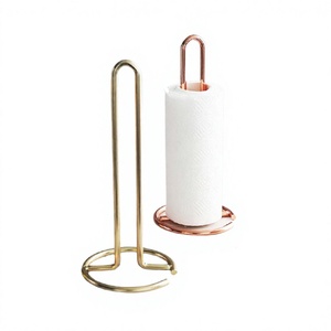 Lot de 2 porte-serviettes couleur or et or rose porte-mouchoirs en métal faits à la main pour la maison et la cuisine - Product Image 1