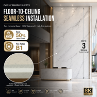 Lámina de PVC UV efecto mármol 2.5mm 1220x2800mm, panel de pared rígido y duradero para higiene hospitalaria, venta al por mayor B2B, alta gama