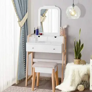 Sıcak satış beyaz yatak odası mobilyası dolap çekmece ayna dresser göğüs çekmeceli