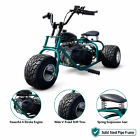 Oferta Especial: Go Kart de Tres Ruedas, Mini, Rápido, para Parques de Diversiones, para Adultos y Niños, con Ruedas de Goma Reforzadas de 5 Pulgadas, Conducción Estable