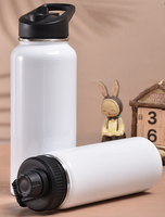 Bouteille d'eau sport personnalisée en acier inoxydable de 40 oz, à large ouverture, à double paroi, thermos sous vide pour boissons chaudes, cadeaux d'affaires