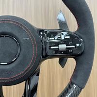 Volant en cuir suédé en fibre de carbone personnalisé en gros pour Benz W205 W206 W214 W213 W222 W223 C257 pour AMG GT GLE GLS