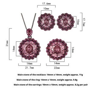 Trendy Eco-friendly Copper Tarnish Free Jewelry <b>Sets</b> 14-10mm Dried Rose Cubic Zirconia Black Gold Plated Durable Jewelry <b>Set</b> - Product Image 2