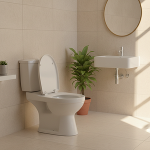 WC complet en céramique avec siphon en P pour salle de bain, toilette, cuvette de toilette, sanitaire, toilette à deux pièces - Product Image 4