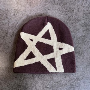 Bonnet tricoté jacquard personnalisé avec logo, motif lettres Y2K imprimé sur toute la surface, design mode, chaud, vente en gros - Product Image 5