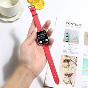 Correa de cuero Swift delgada para mujer, pulsera, correa de lujo para Apple Watch Ultra 8 49mm iWatch 8 7 3 SE 38/40/41/44/45mm - Product Image 4
