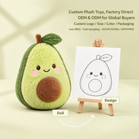 Peluche d'avocat souriant personnalisée en usine, jouet en peluche mignon, OEM ODM, logo, taille et couleur personnalisables