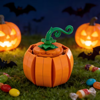 Blocs de construction de dessin animé Citrouille d'Halloween, Modèle de voiture Citrouille Fat Tonny, Briques de fruits, Jouets en plastique MOC à assembler pour les festivals