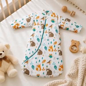 Sac de couchage d'hiver pour bébé 100% coton 3.5 Tog doux à imprimé animal pour la <span class=keywords><strong>naissance</strong></span> à 4 ans - Product Image 2
