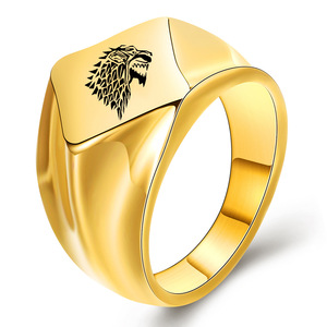 <b>Men's</b> Stainless Steel <b>Ring</b> 18MM Lion Head Laser Engraved Black Gold <b>Silver</b> Color Fashion Jewelry Gift for <b>Men</b> - Product Image 4