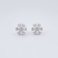 Nouvelles Boucles d'Oreilles Clous en Platine PT950 avec Diamants de Laboratoire, Bijoux de Luxe Romantiques pour Femme, Ensemble de Boucles d'Oreilles Fines avec Diamants de Laboratoire