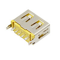 Connecteur de charge USB 2.0 à montage vertical sur circuit imprimé, type A, 5 broches, femelle, haute intensité 3A/5A, SMT
