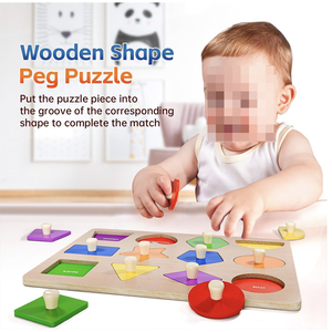 Puzzle a forma di piolo in legno per bambini <span class=keywords><strong>1</strong></span> 2 bambini di 3 anni <span class=keywords><strong>regali</strong></span> per bambine - Product Image 2