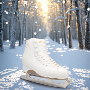 工厂OEM皮革鞋面冰鞋出色的性能3-4旋转职业运动员冬季花样滑冰靴 - Product Image 4