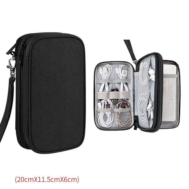 Medium Size Storage Bag Carrying Pouch for Electronic Accessories Travel Organizer Zipper Mesh Bag Custom Logo Cables Charger