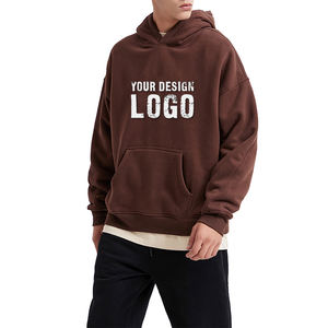 Sudadera con capucha para hombre de color liso, gruesa, con forro polar, oversize, estilo deportivo, hombro caído, para otoño e invierno, venta al por mayor OEM - Product Image 3