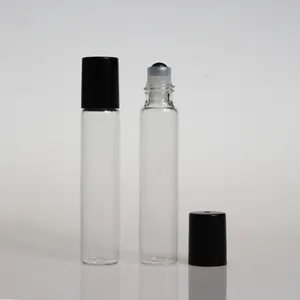 Essential oil perfume roller bottle clear colorful 1ml 2ml 3ml 5ml 10ml glass roll on bottle with cap
