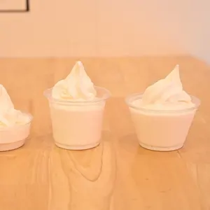 KD-9oz-92B Single Wall Cold Ice Cream Cups 9oz Small Plastic Cups For Milk Cheese Jam Mousse Desserts