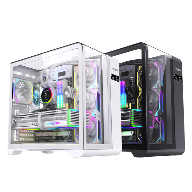 Lovingcool New Design ATX RGB Gaming Desktop PC Case Panoramic Tempered Glass Computer Case & Tower Gamer PC Desktop Cabinet
