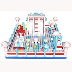 Casa inflable de PVC comercial <span class=keywords><strong>Funhouse</strong></span> Big Bounce House Castillo de dibujos animados Ninja Park con soplador que incluye kits de reparación - Product Image 3