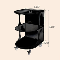 Table d'appoint moderne simple en acrylique transparent JERY, chariot de salle à manger de style Ins, table à thé en plastique mobile avec roues pour hôtel