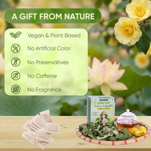 Mélange de tisanes premium NMPT : Feuilles de lotus séchées à froid et fleurs de camélia jaunes, sachets de thé de 2g, 40 sachets, boisson santé - Product Image 3