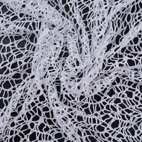 Tela Jacquard de Poliéster 100% Transpirable, Blanca e Irregular, con Diseño de Telaraña, para Ropa de Mujer y Embalaje de Flores